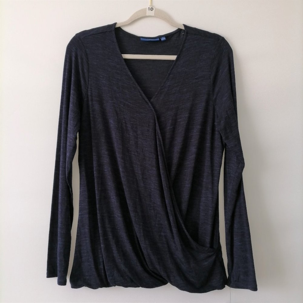 Apt.9 Women's Navy Blue Faux Wrap Top Size M New With Defect